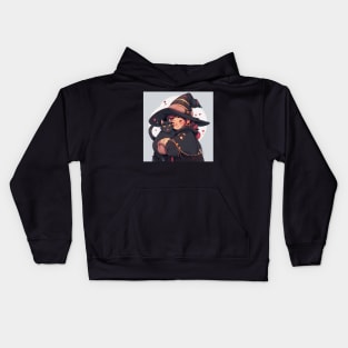 Cute Witch And Her Cat Kids Hoodie